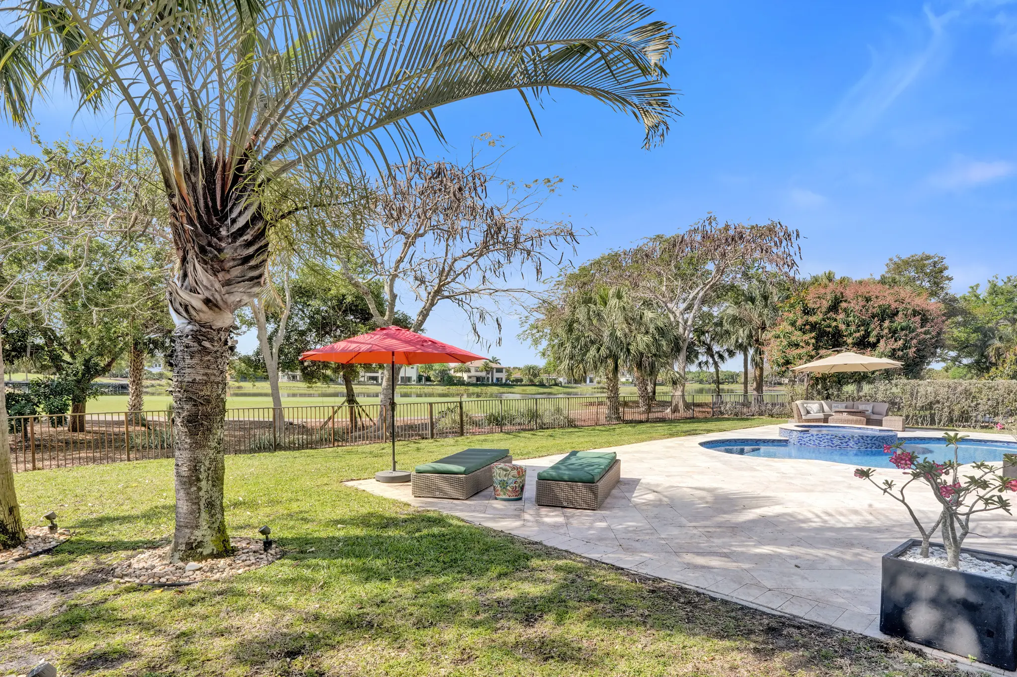 Pool and golf course view